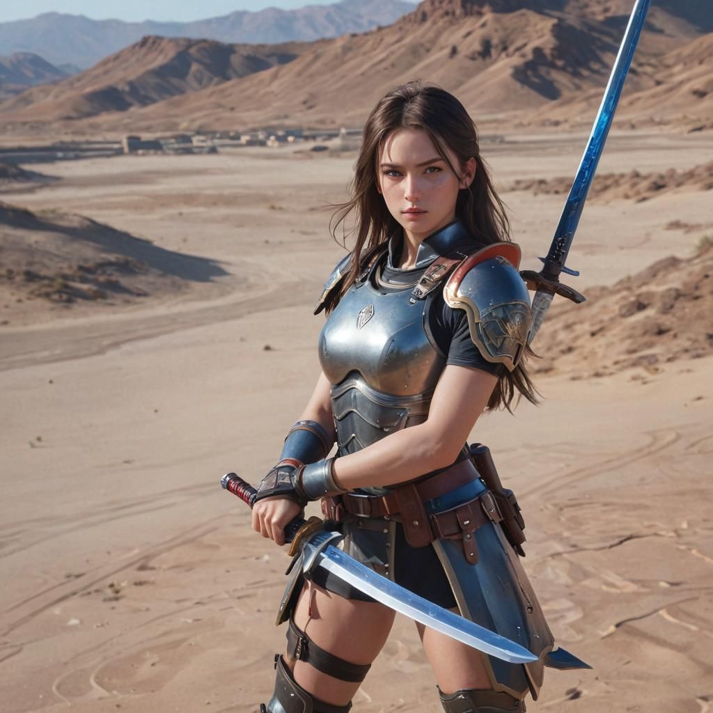 Anime Style Warrior with Glowing Sword