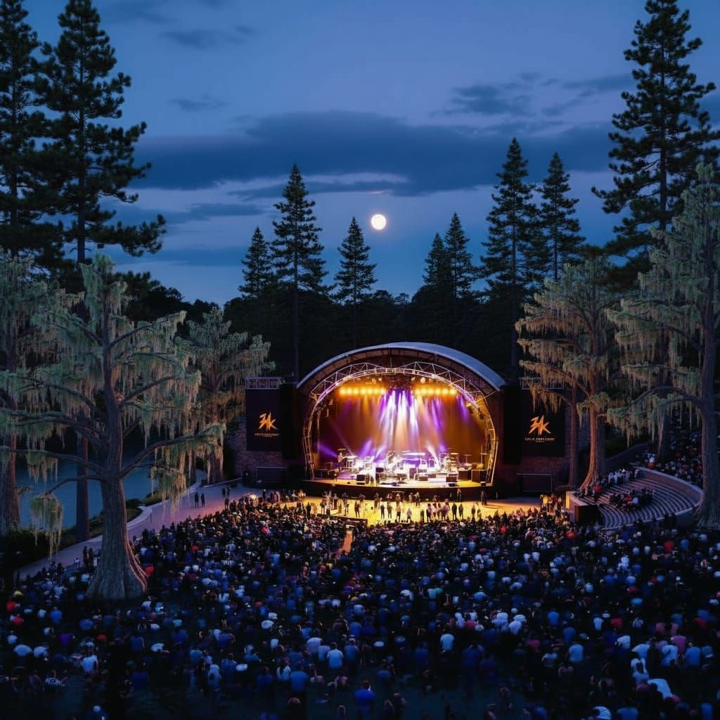 Concert at Amphitheater Surrounded by Nature