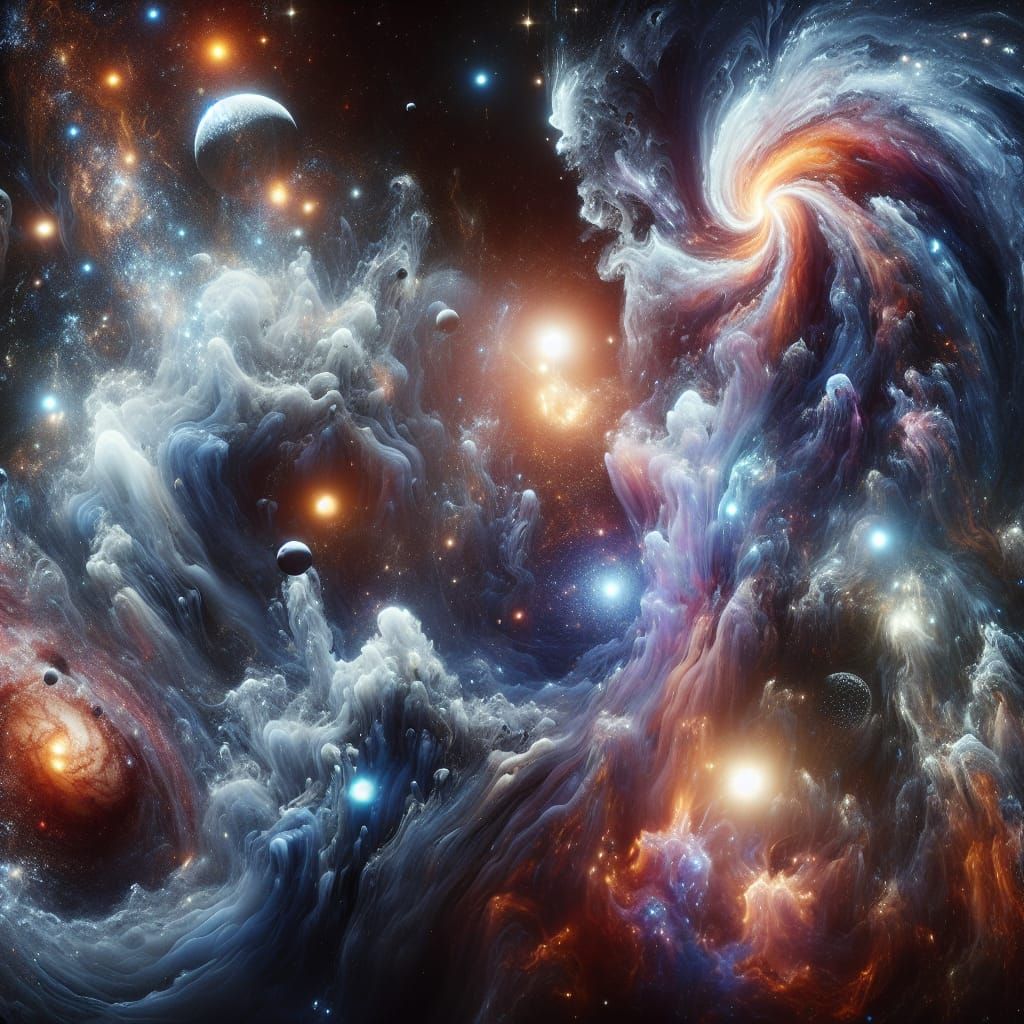 Celestial Cosmic Journey in Digital Matte Painting Style