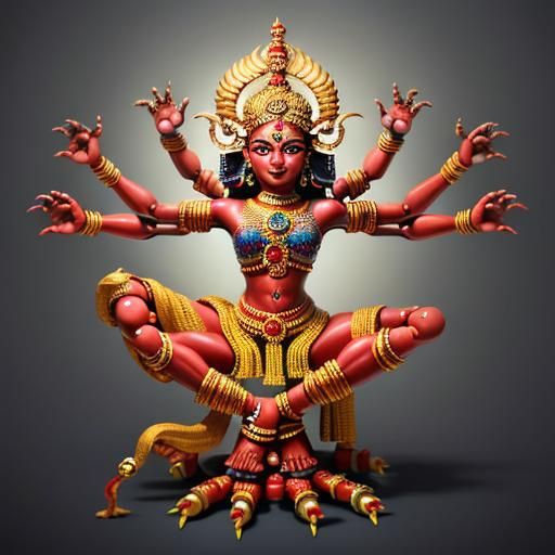 Photorealistic Durga Masterpiece with Multiple Limbs