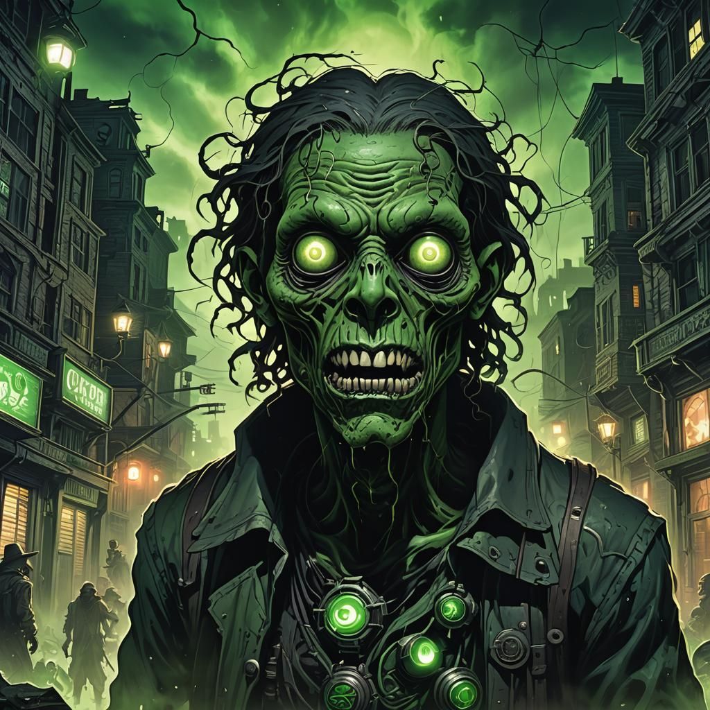 Eldritch Horror: Black Zombie in Lovecraftian City