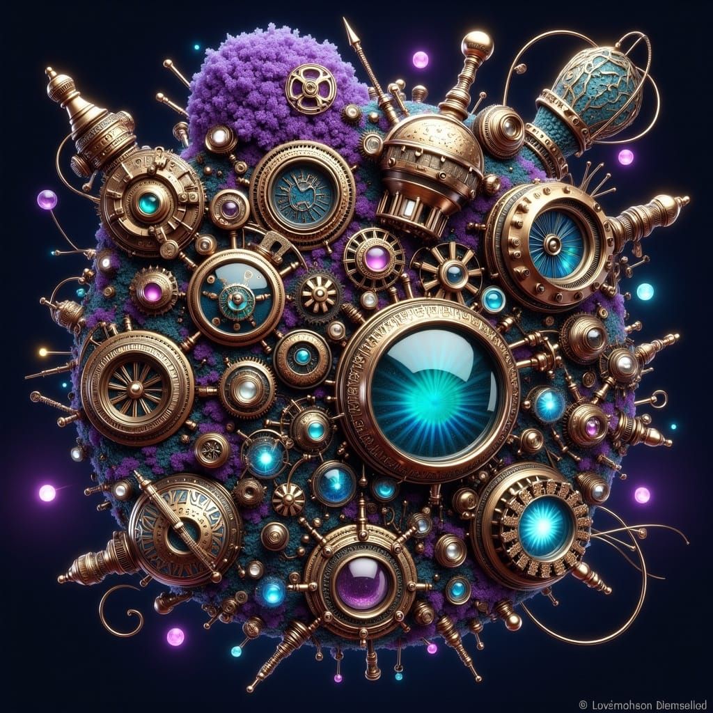 Steampunk Victorian Street Scene in Whimsical Style