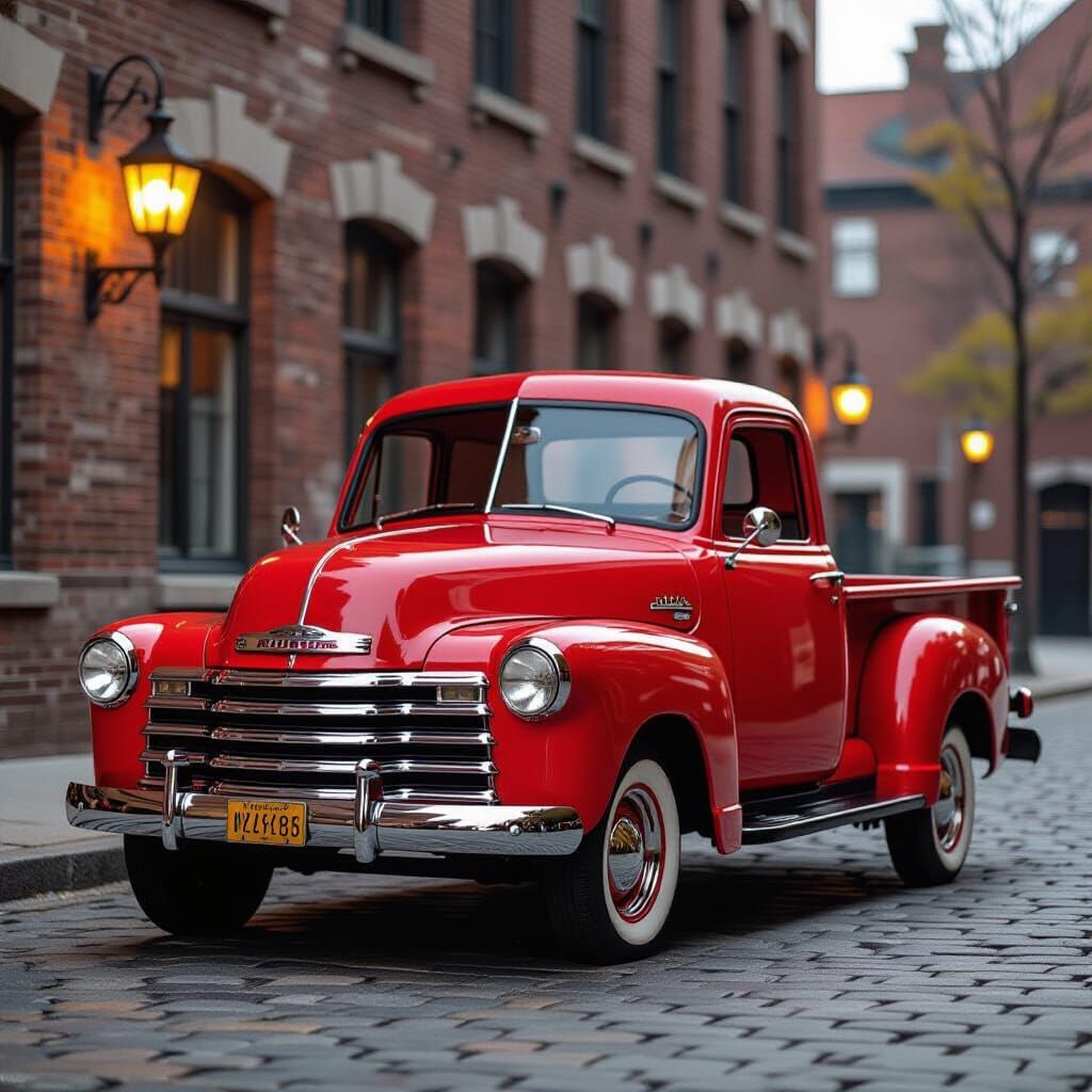 1953 Chevy Pickup Truck in Detailed Pencil Drawing