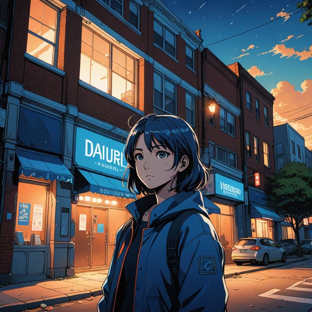 Anime Cityscape at Duke Street in Alexandria