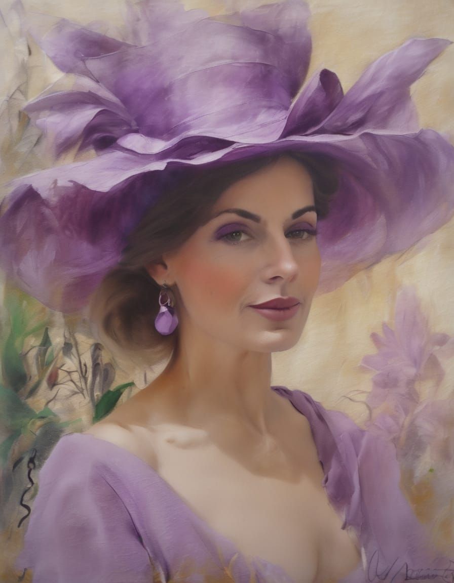 Woman in purple