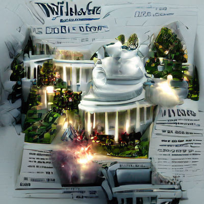 The White House in Digital Art Style