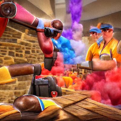 Colorful Team Fortress 2 Style Illustration