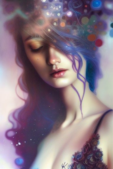 Intimate Sorrow: Two Girls Embracing in Dark Colors