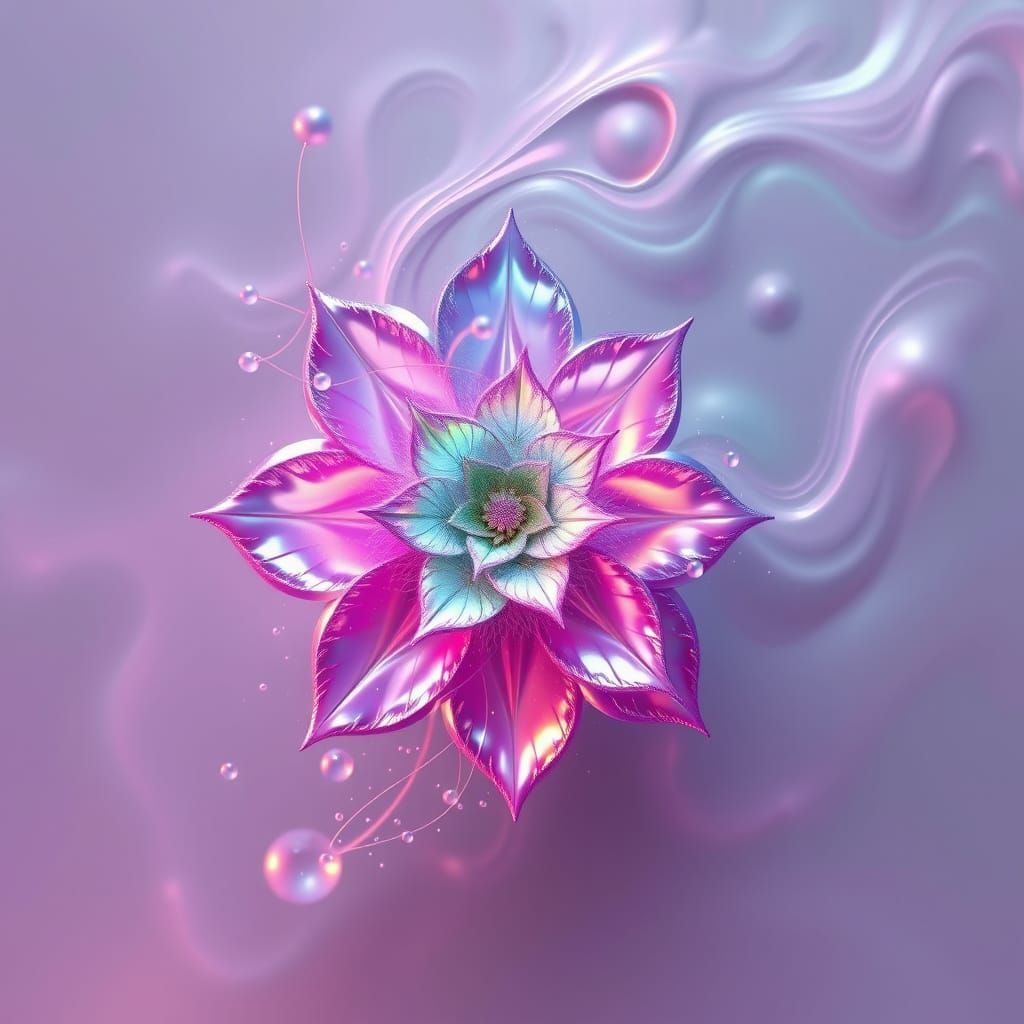 Surreal Celestial Entity Unfolds in Vibrant, Iridescent Sple...