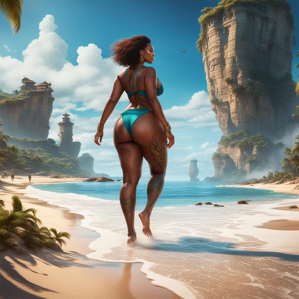 Beach Postcard Comes to Life in Fantasy Art