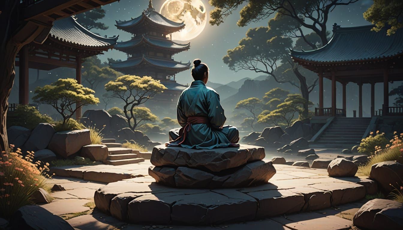 Liminal Digital Artwork: Karate Master in Space