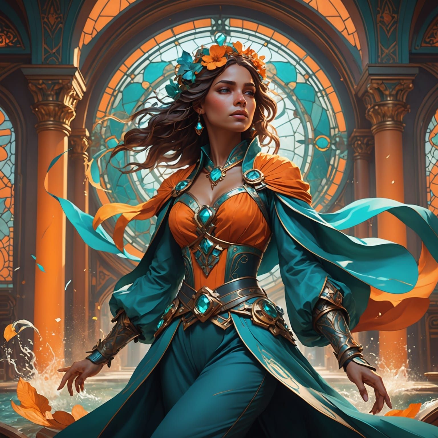 Dynamic Figure Moving Forward: Artstation-Style Concept Art