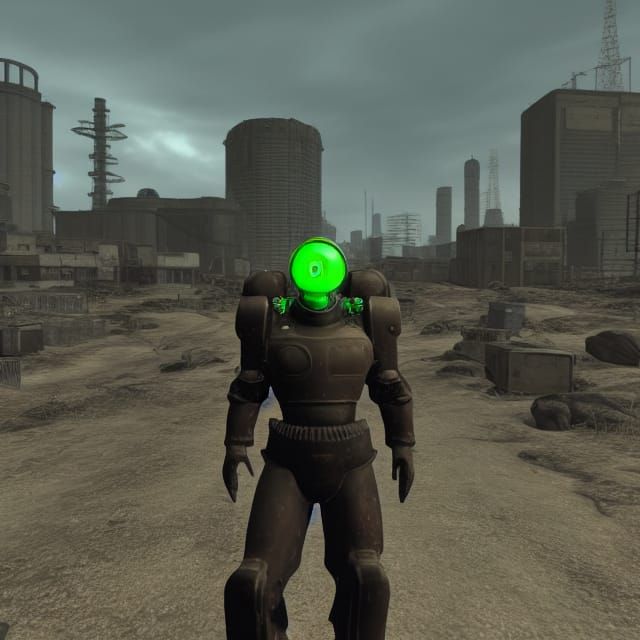 Fallout Power Armor in Nuclear Wasteland