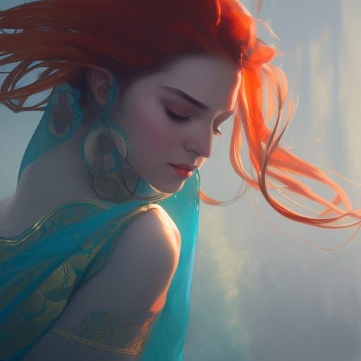 Intricate Concept Art in Art Nouveau Style