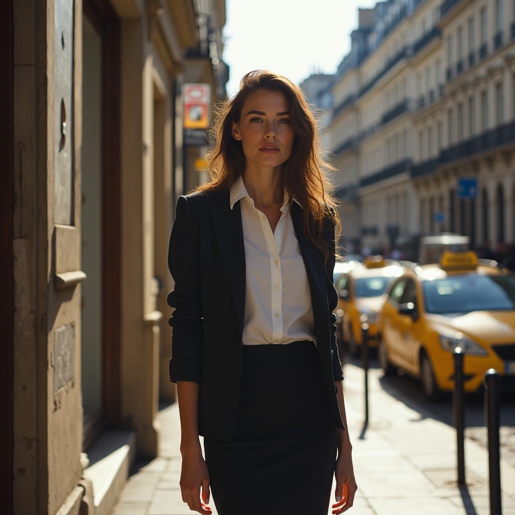 Realistic Photo of Woman in Paris Fashion