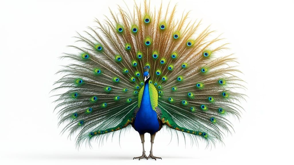 Ethereal Peacock Display in Resplendent Colors