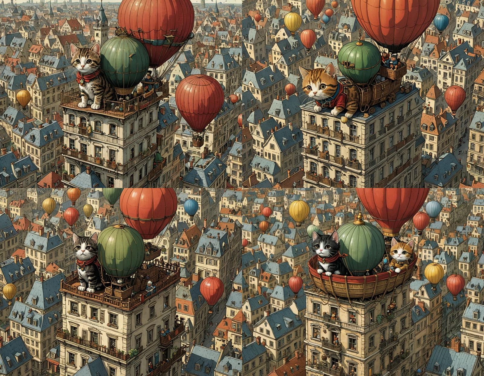 Kitten Rescue by Balloonists: A Children's Illustration