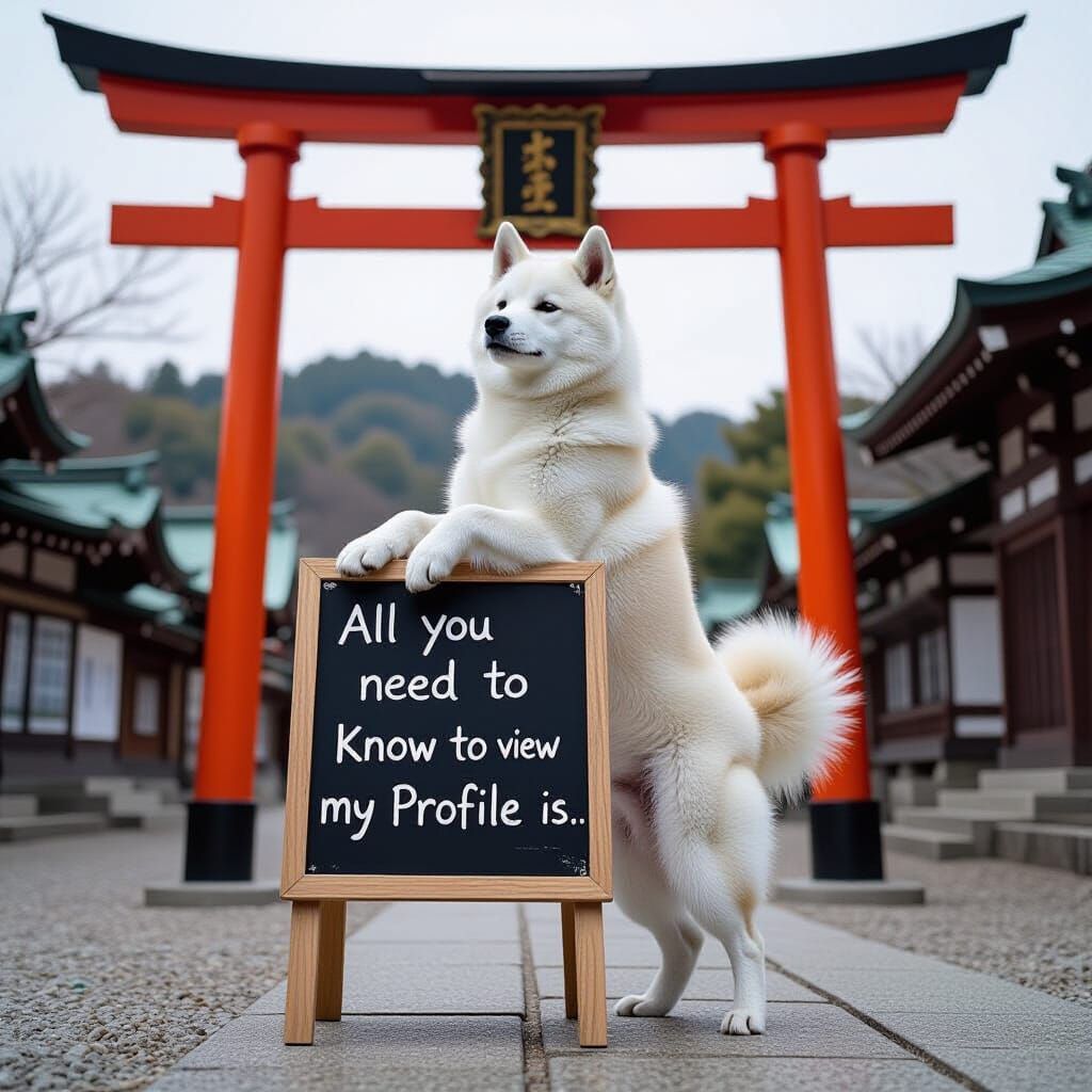 Albino Shiba Inu Promotes Profile Viewing on Billboard