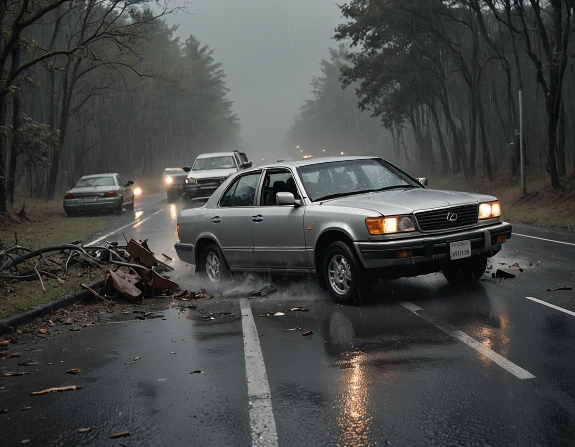 Dramatic Car Accident Storyboard in Cinematic Style