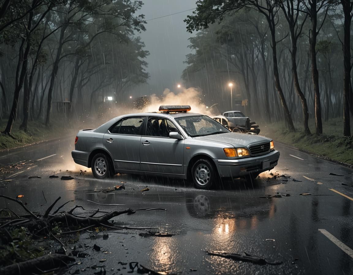 Dramatic Car Accident Storyboard in Cinematic Style