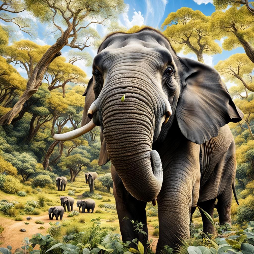 A Hobbit's-eye view of looking up at an elephant.