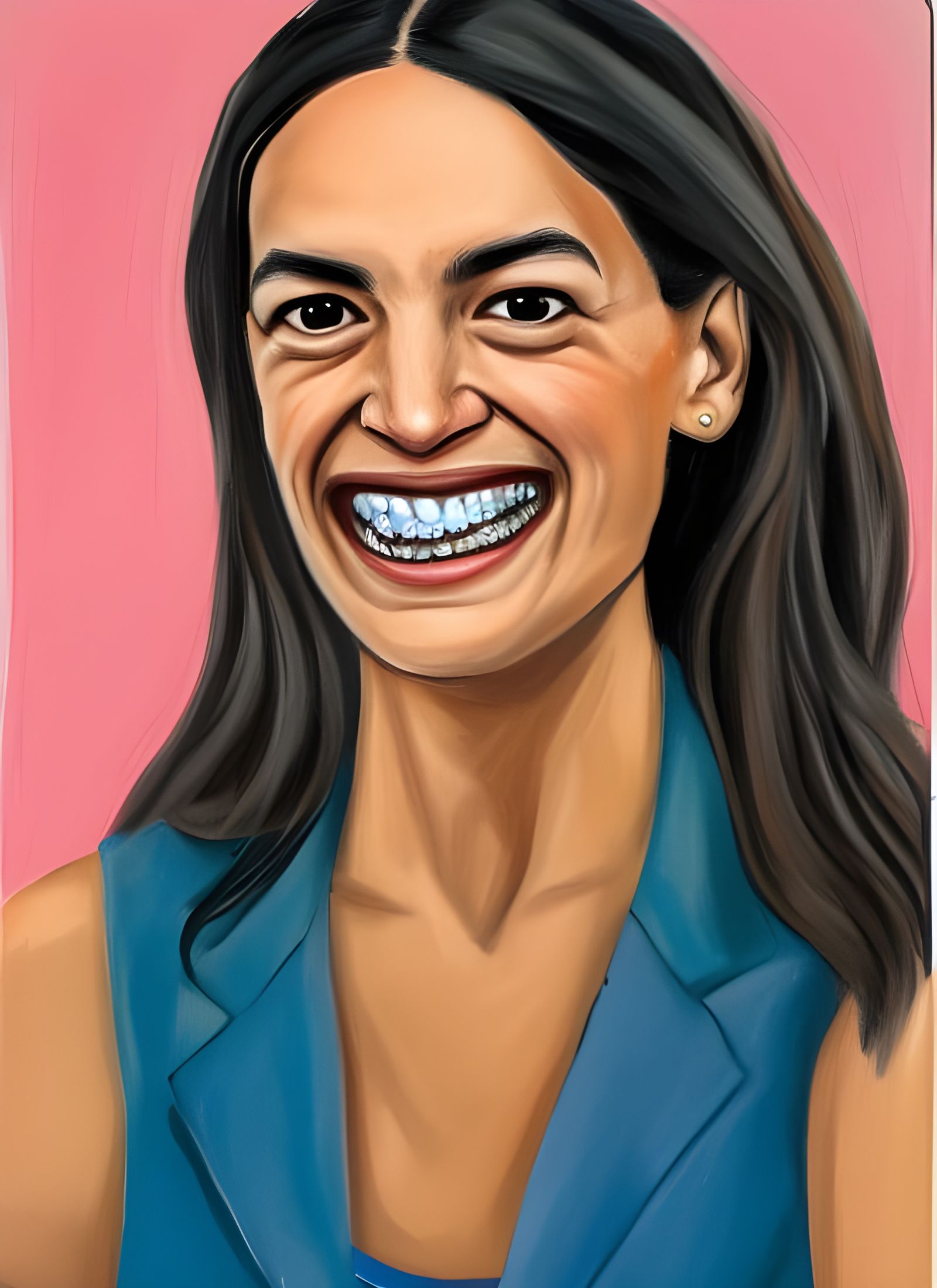 Alexandria Ocasio-Cortez Portrait as Oil Painting