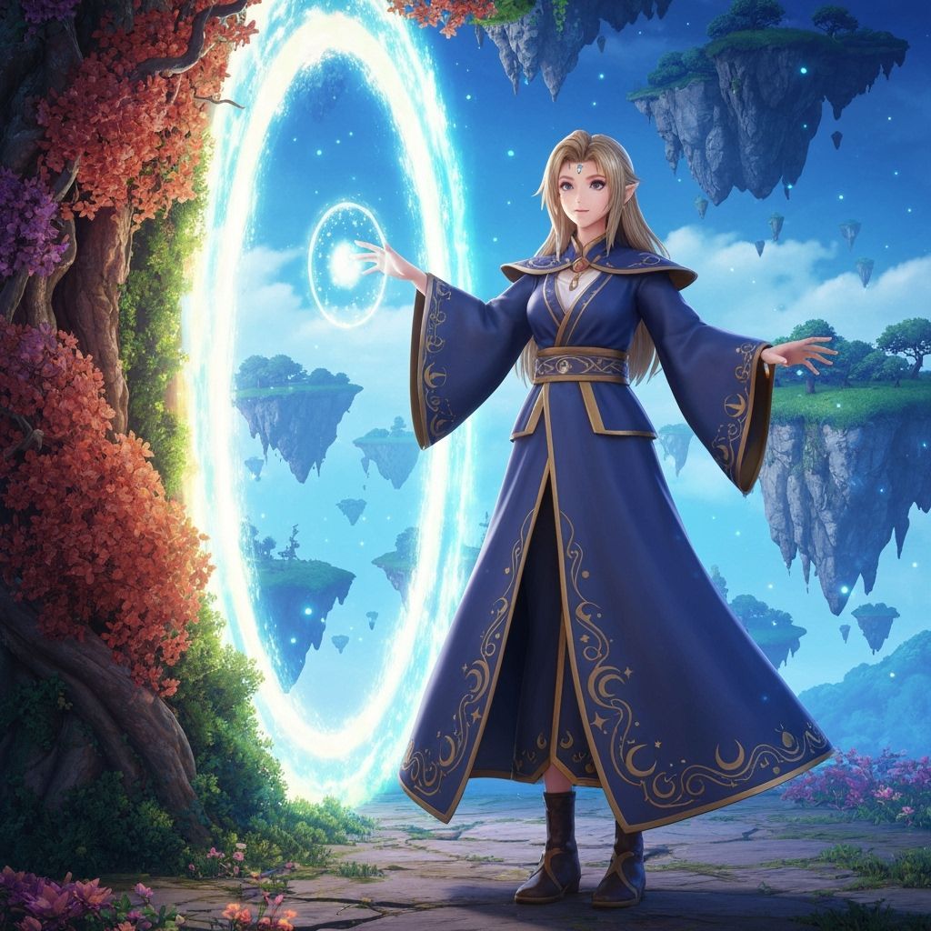 Mage Opens Portal to Final Fantasy World in 3D Anime Style
