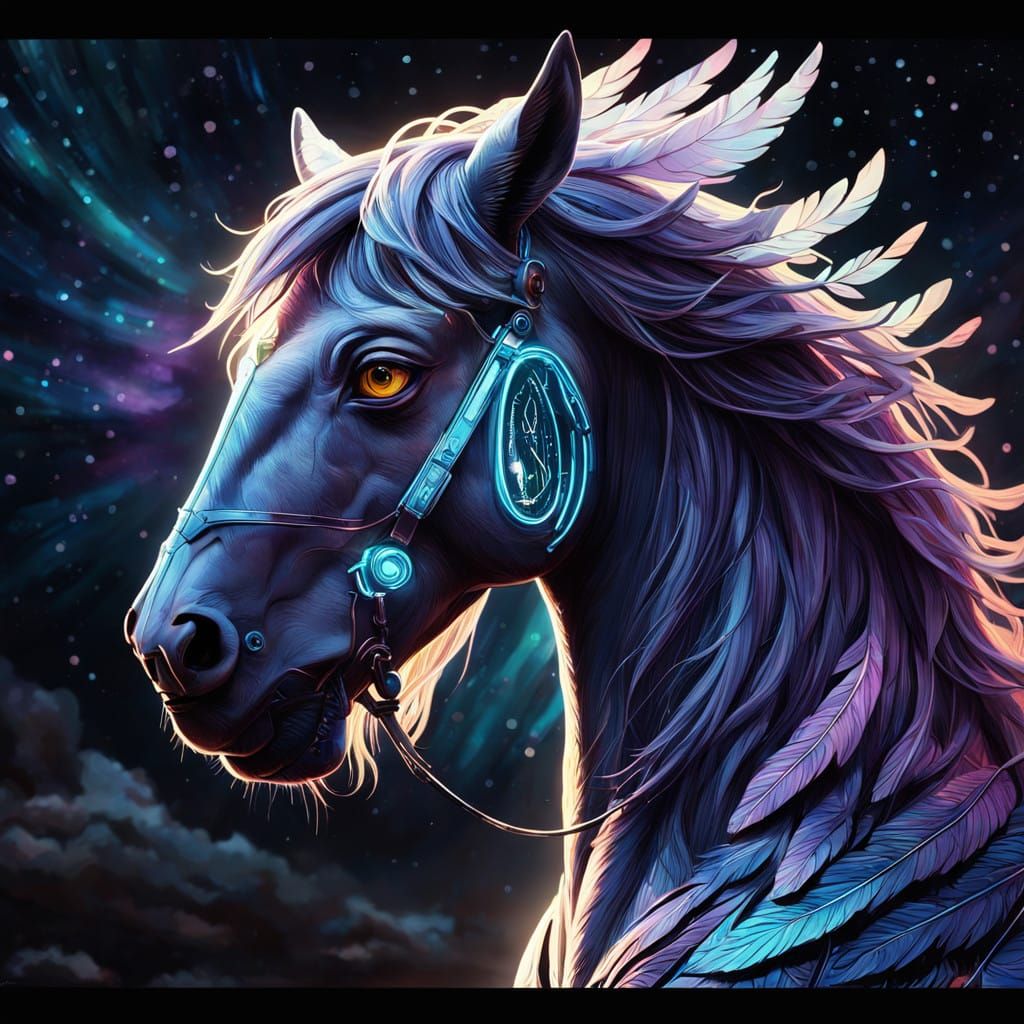 Ethereal Cosmic Pegasus in Hyperrealistic Futuristic Style