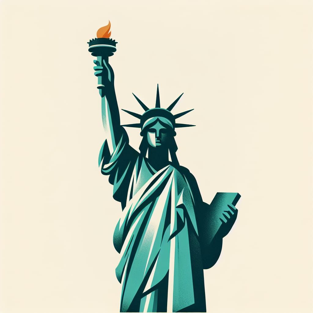 Minimalist Statue of Liberty Emblem