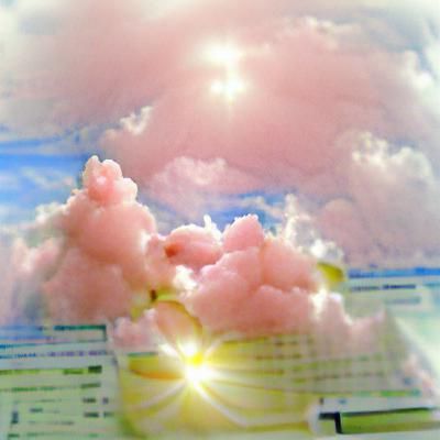 Soft Pastel Pink Heavenly Sunshine Beams