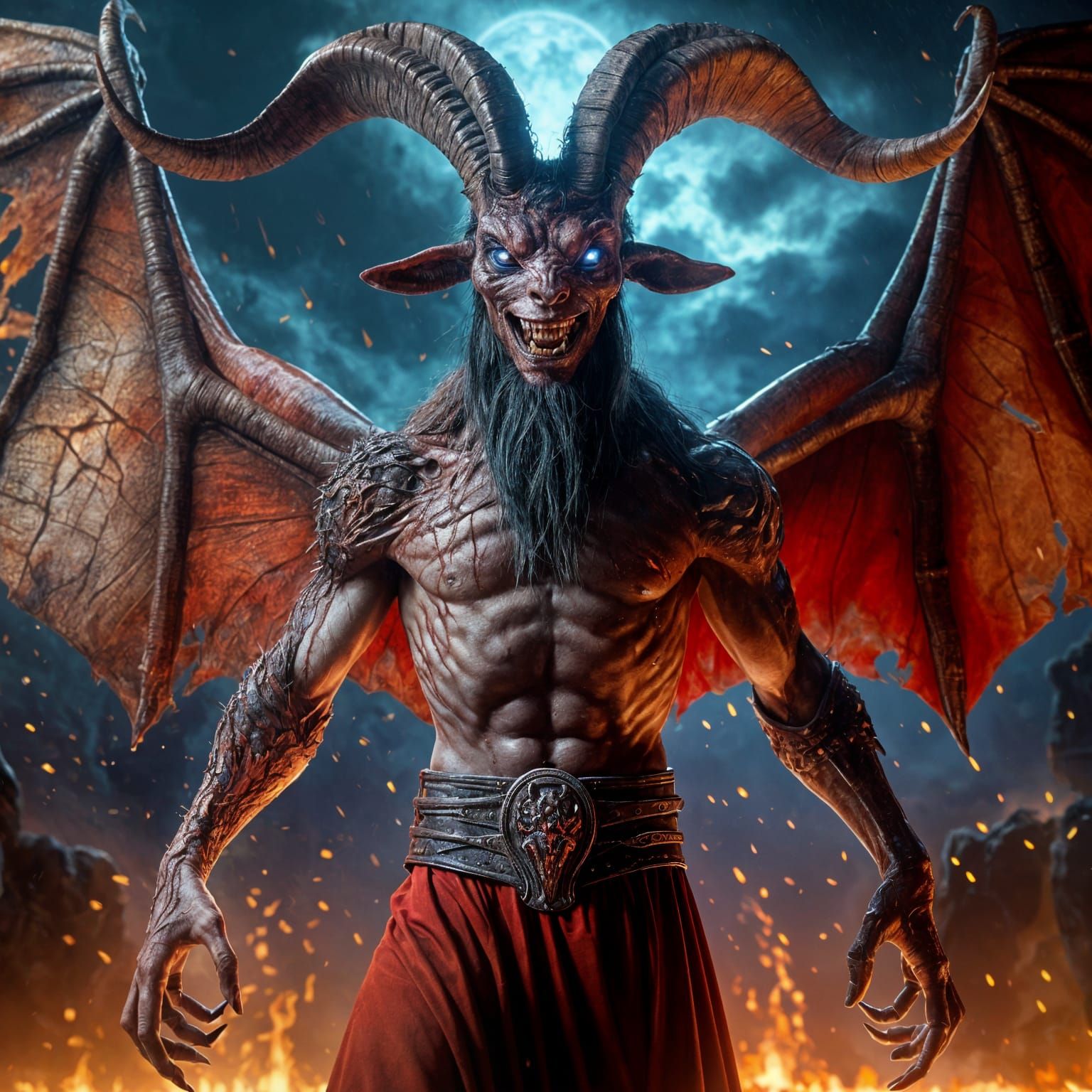 Villainous Mythical Figure Summoning You in Hyperrealistic S...