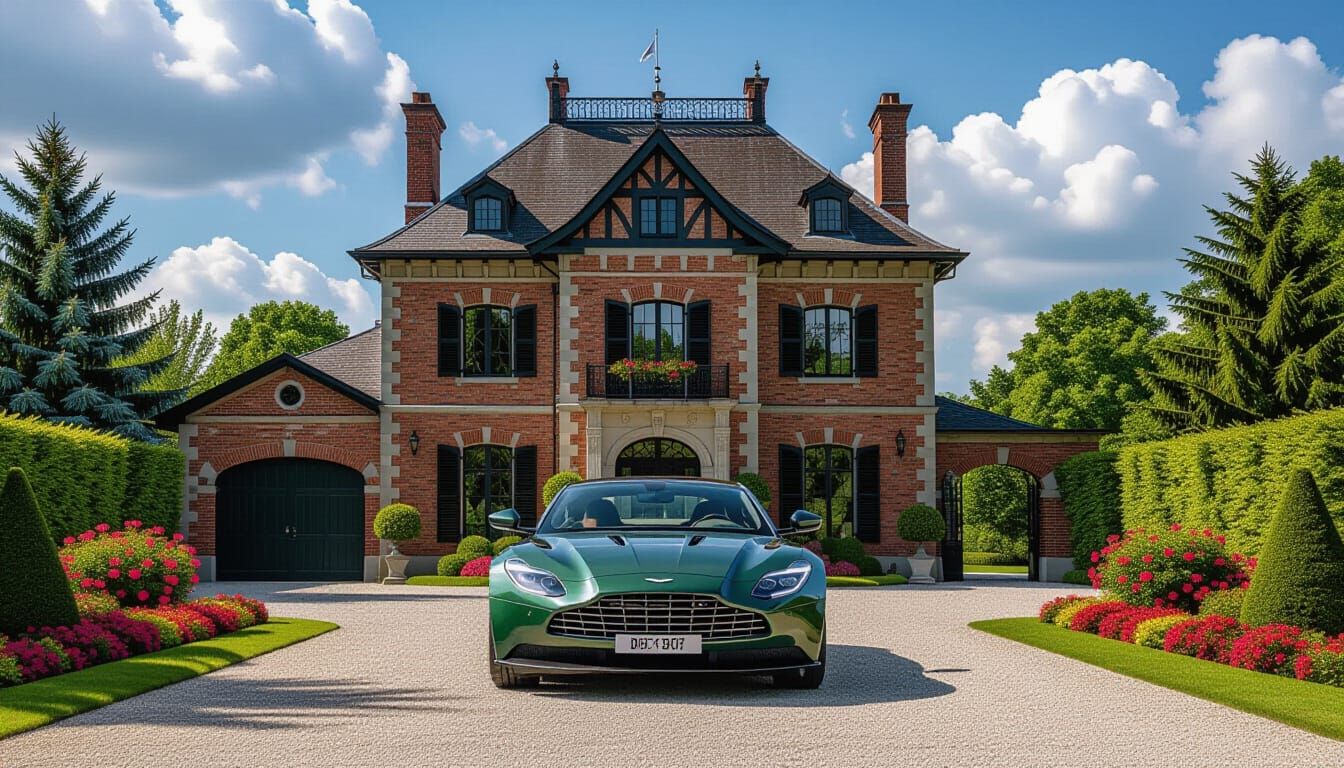Victorian Chateau with Aston Martin DBX in Monet Style