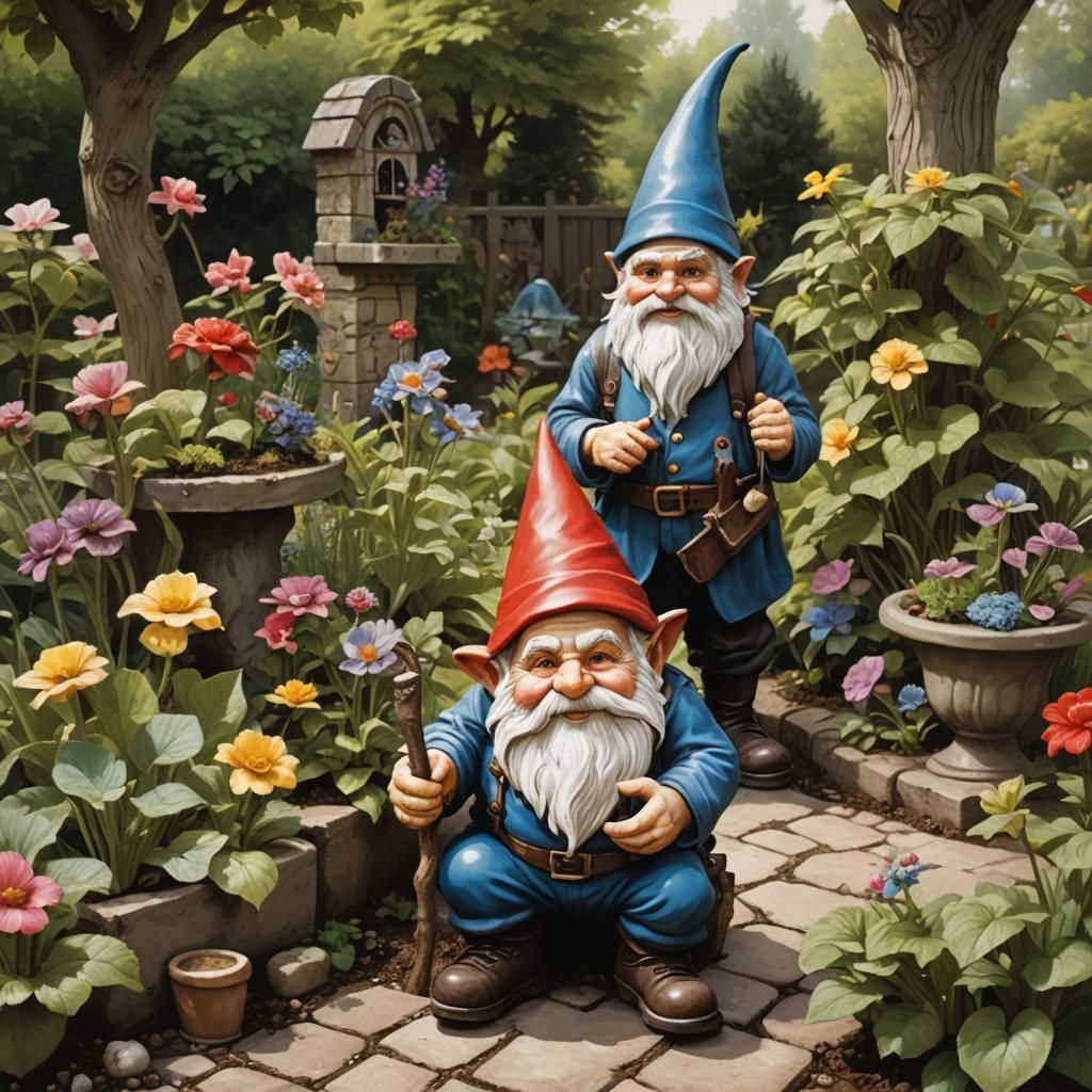 Gnome Creates Sinister Vintage French Garden