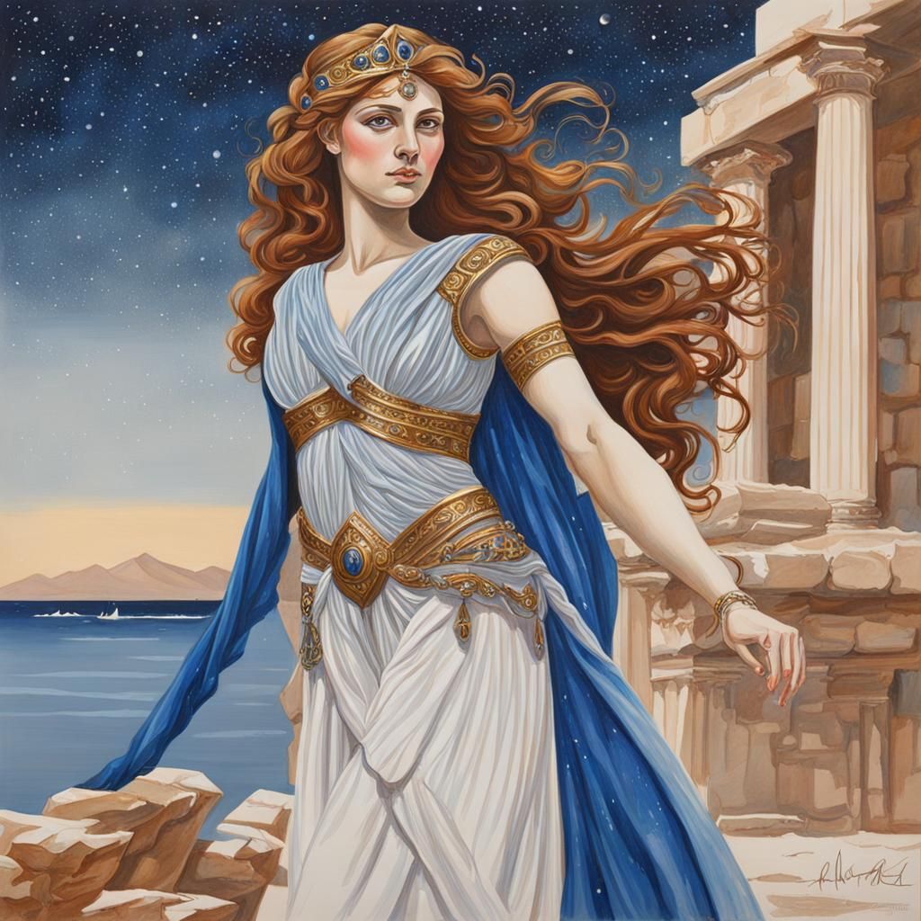 Andromeda: Beautiful Greek Princess in Gouache