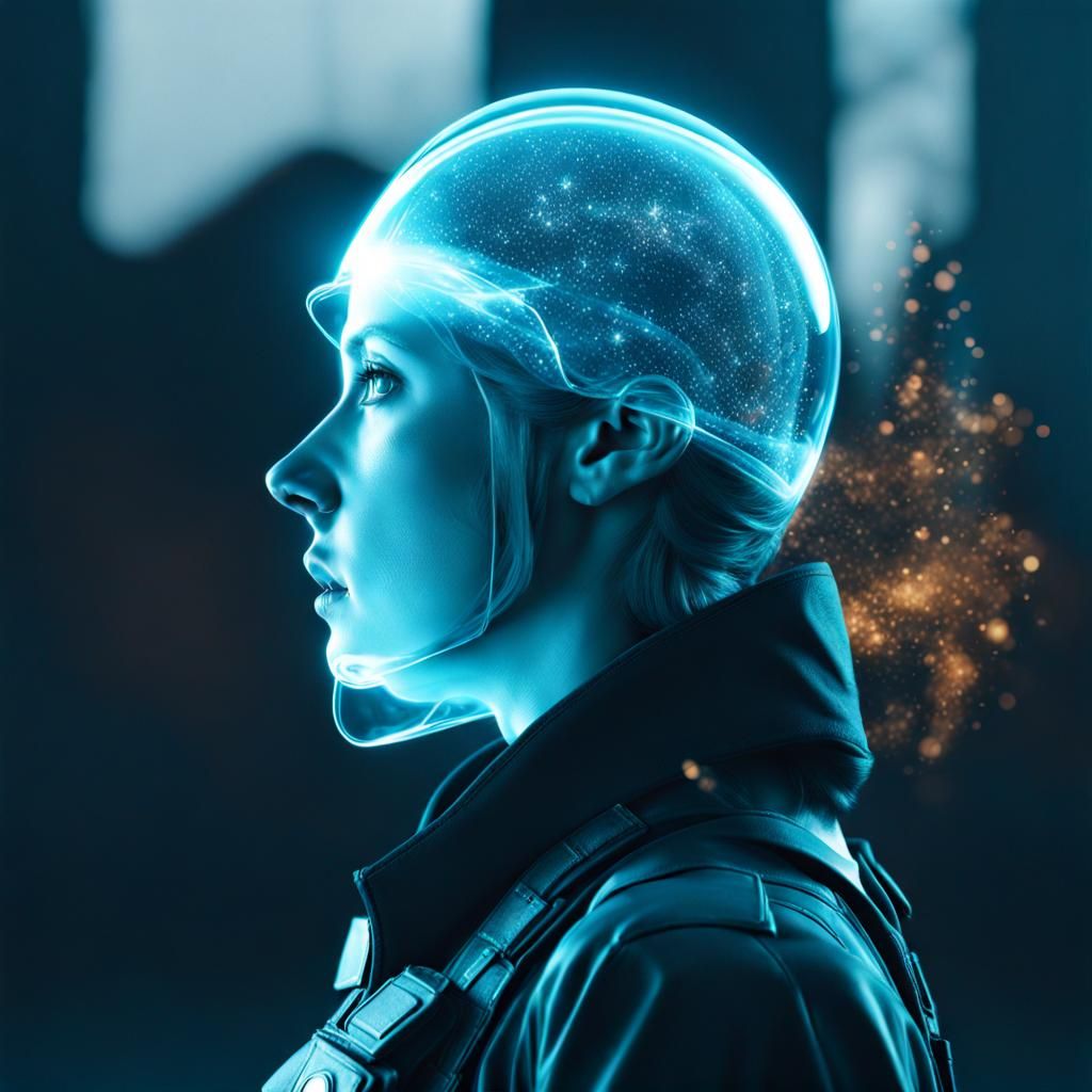 Ethereal Transparent Soldier in Double Exposure