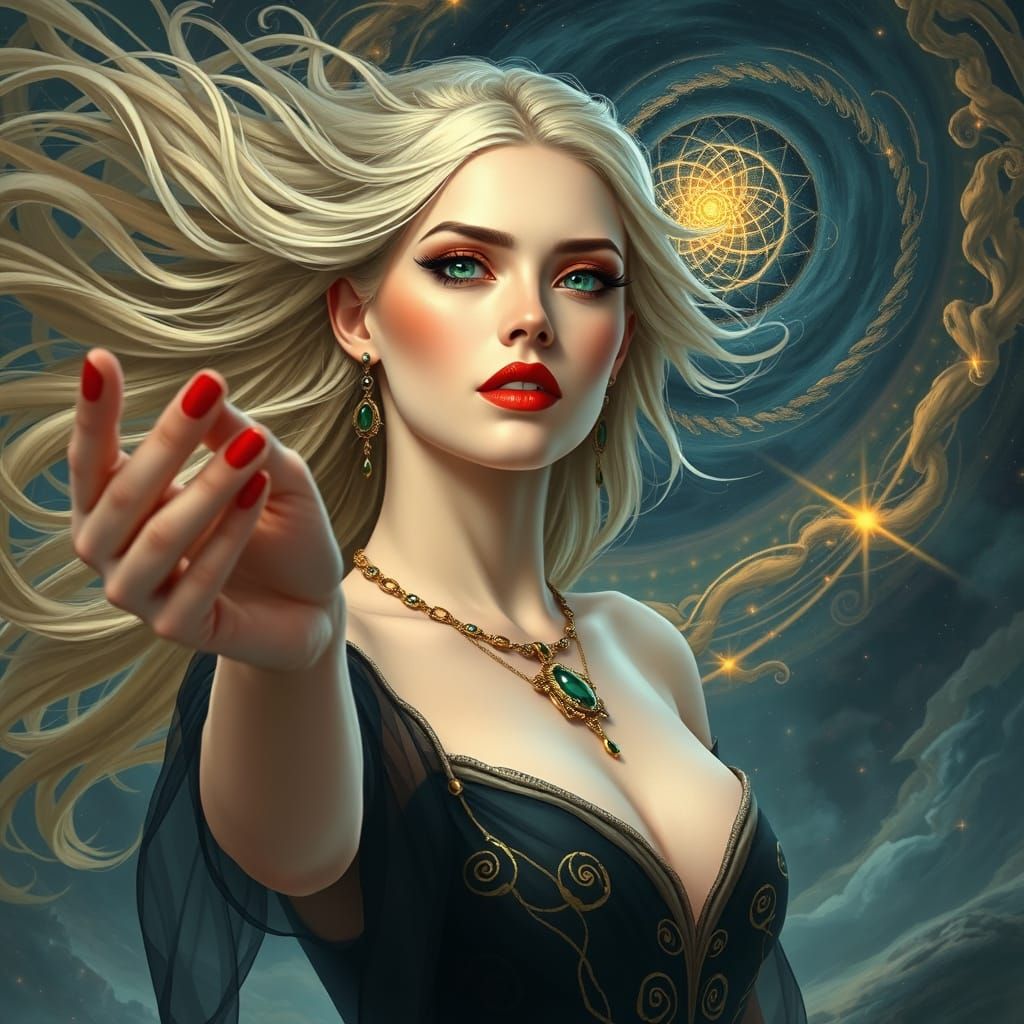 Ethereal Goddess in Cosmic Splendor