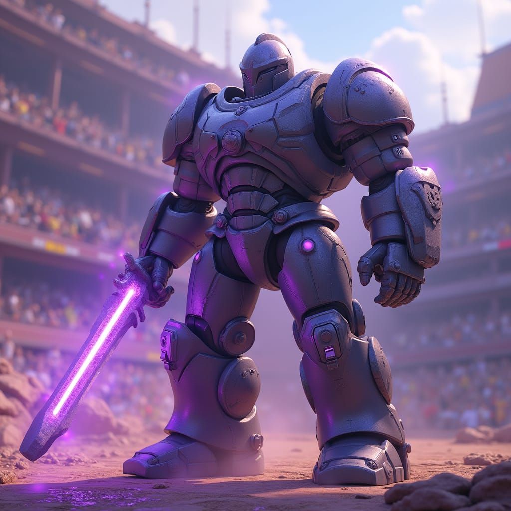 Roblox Robot Gladiator in a Fantasy Arena