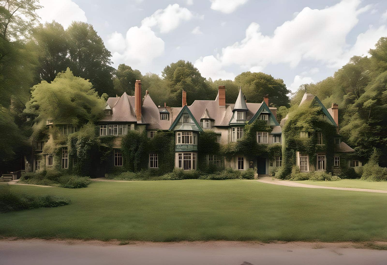 Art Deco Mansion with Antique Map Elements