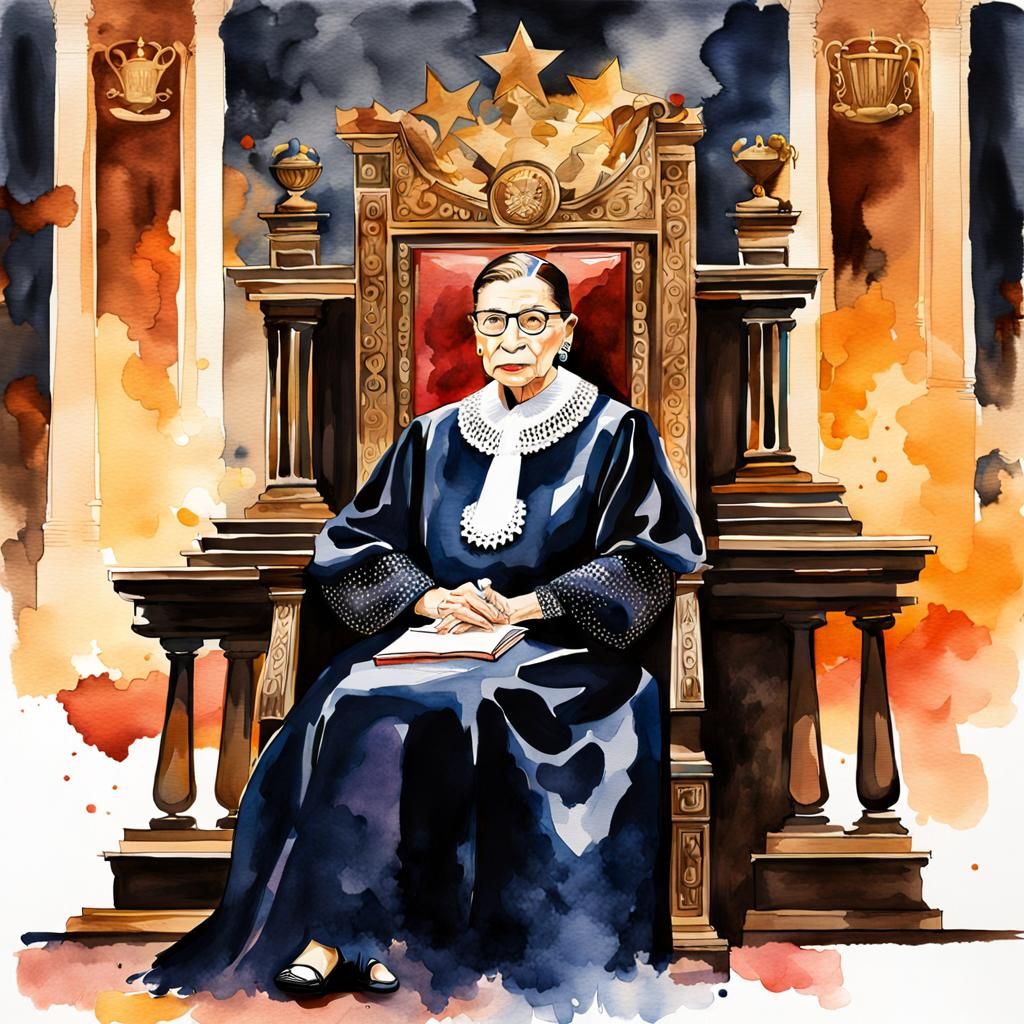 Ruth Bader Ginsburg on Throne of Justice