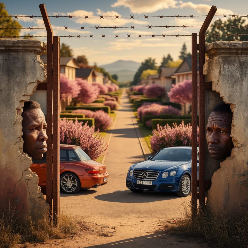 Poignant Portal: Contrasting Realities in Warm Light