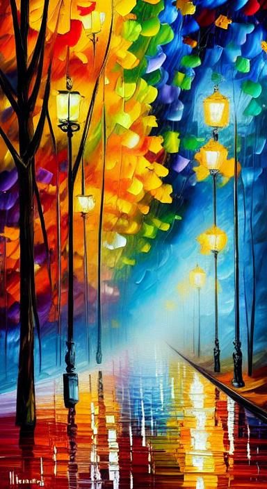 Autumn Night in a Rainy Alley