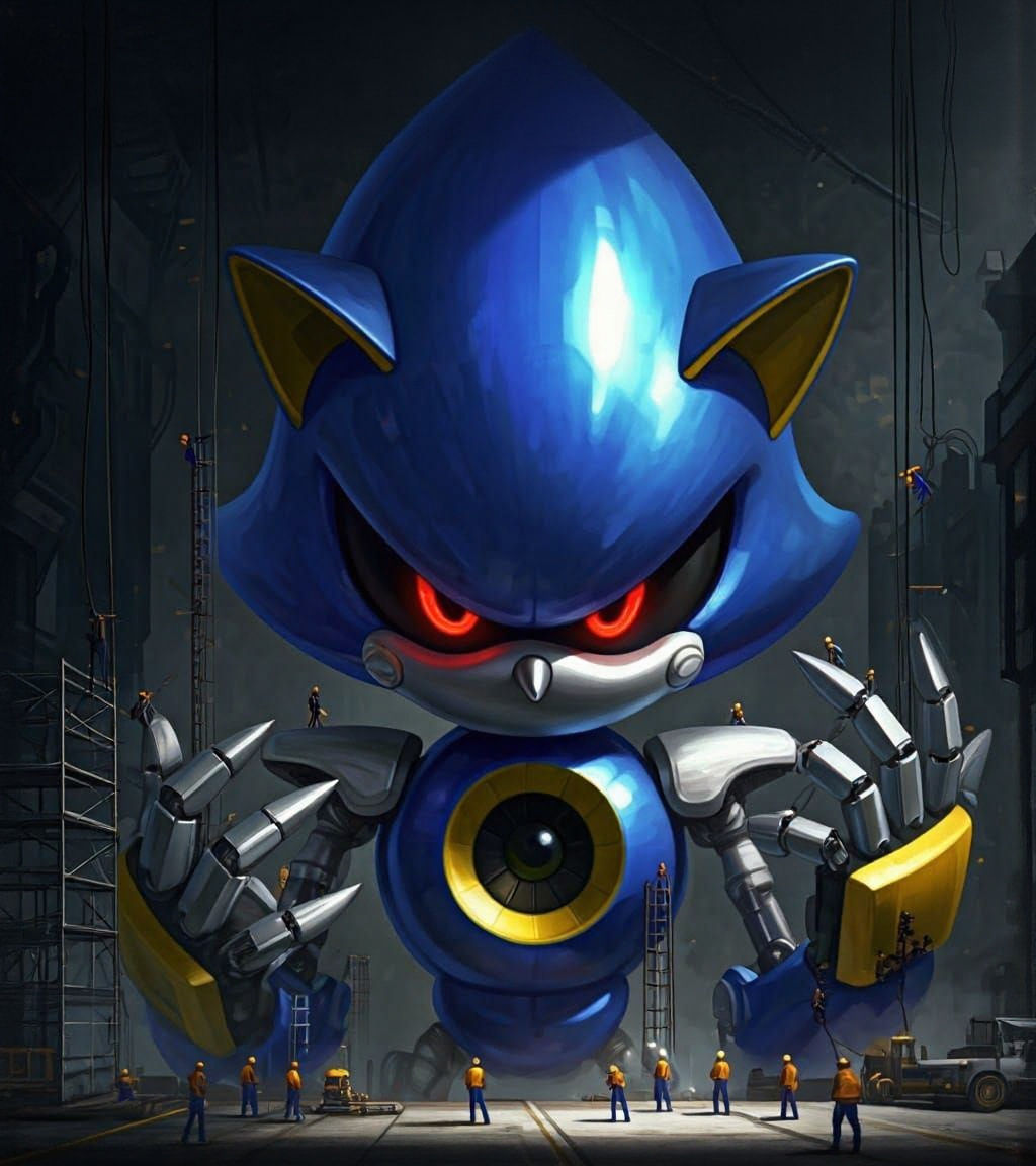Gigantic Metal Sonic Oversees Construction