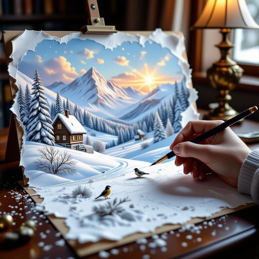 Winter Landscape Art Comes to Life in 3D