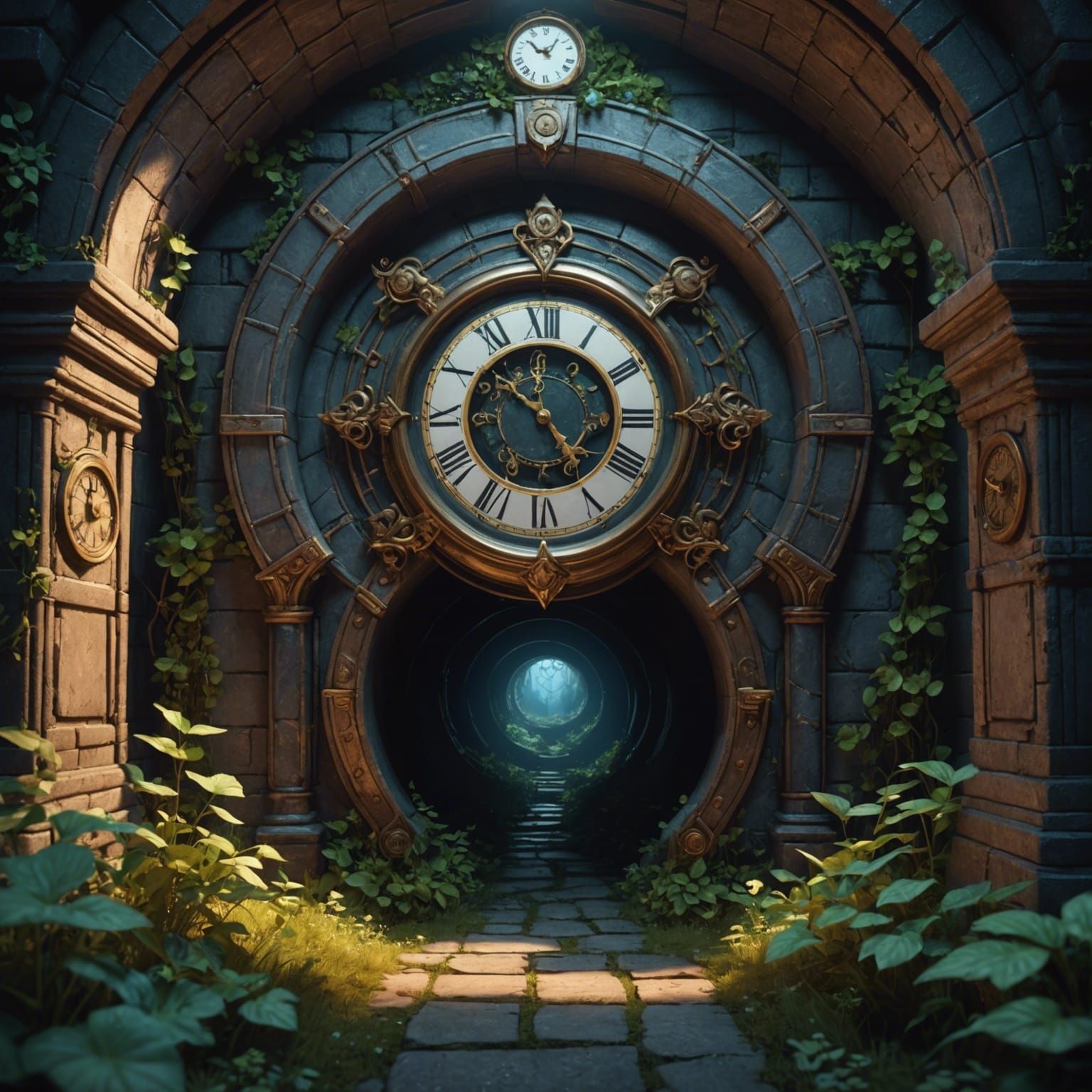 Fairies' Secret Tunnel: Detailed Matte Painting