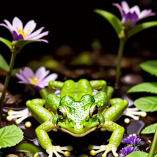 Mint Green Toad with Floral Adornments