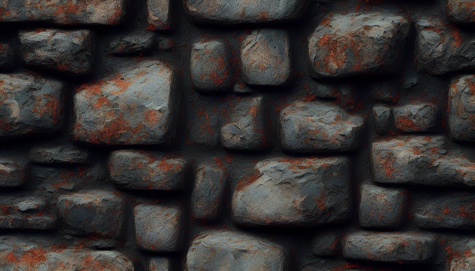 Detailed Stone Wall Texture Map in Matte Painting Style