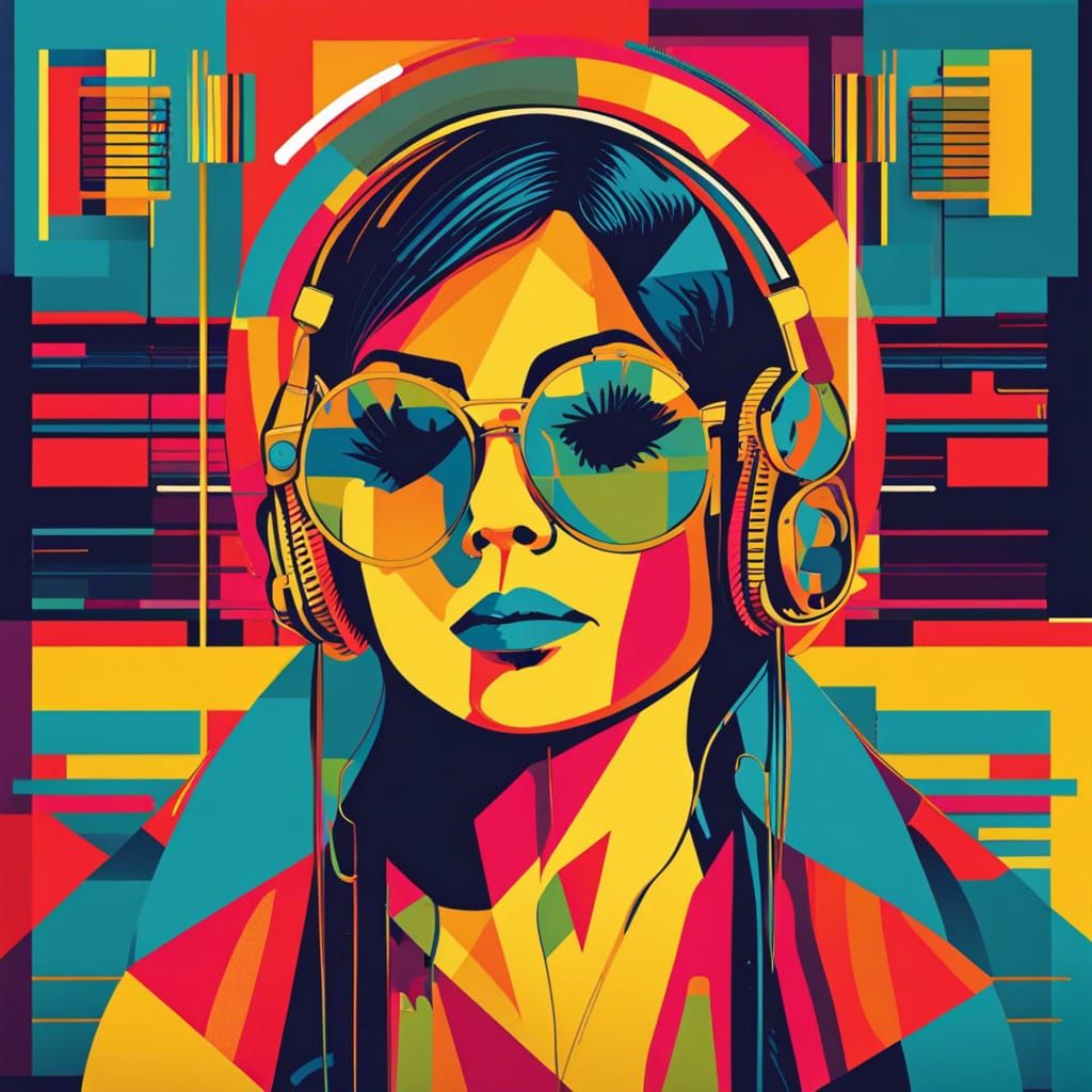 Latin Music Producer in Pop Art Style