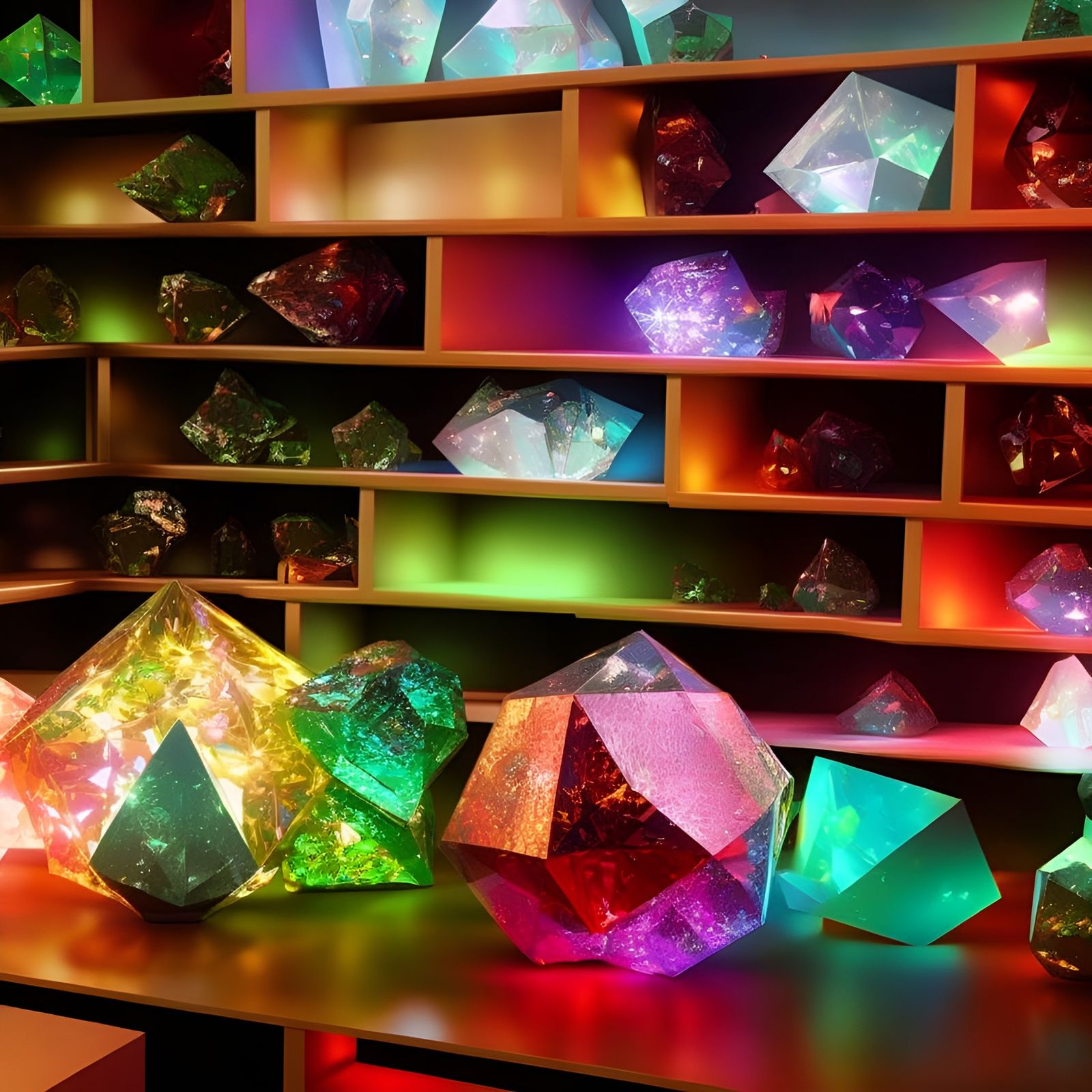 Fantasy Crystal Shop with Cosmic Crystals in 8K