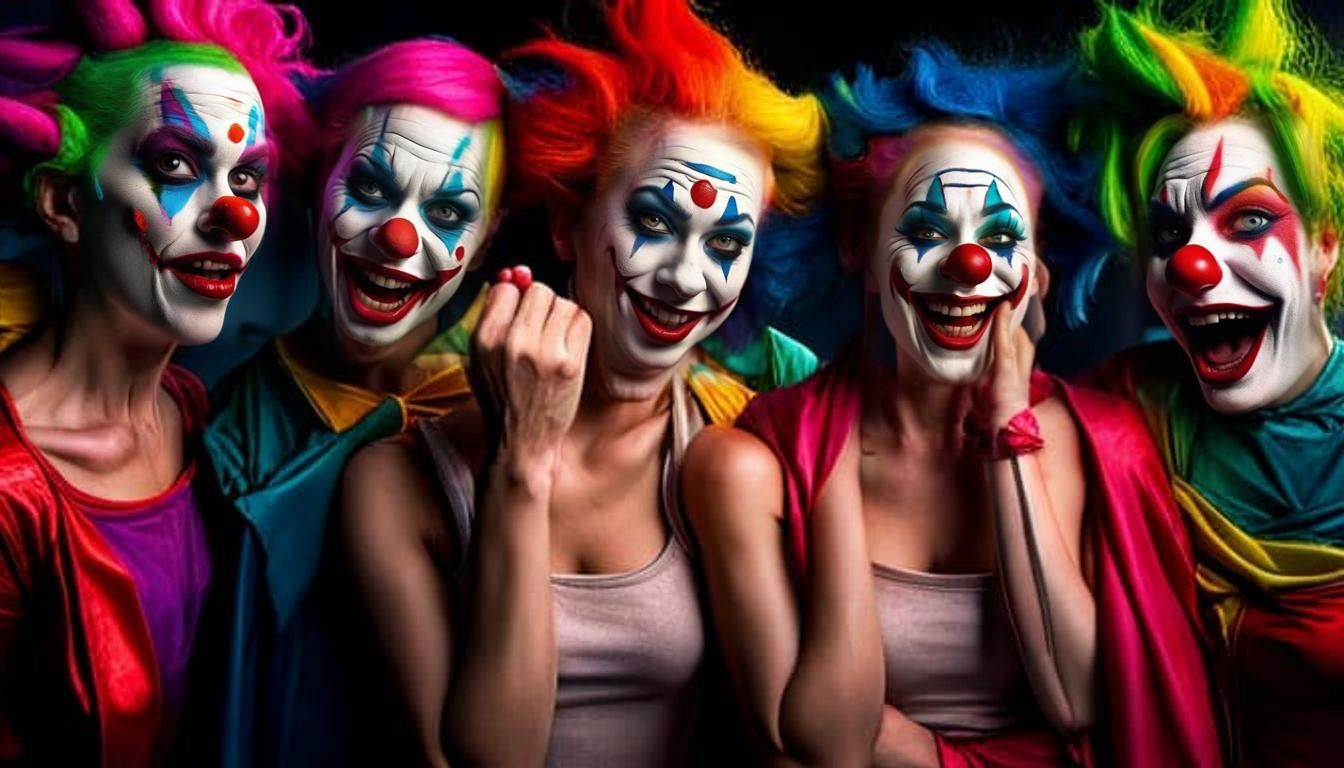 Detailed Photo of Clowns in Changing Room