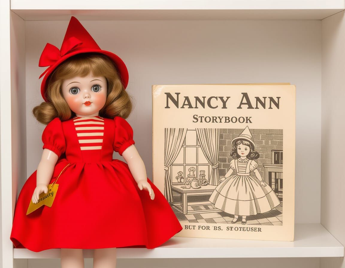Vintage Nancy Ann Storybook Doll in Red Gown